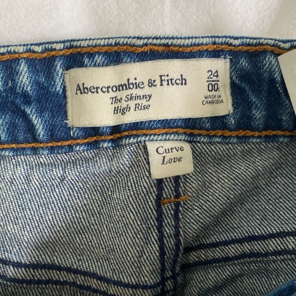 Abercrombie & Fitch the skinny high rise jeans size 24/00 short - Picture 2 of 5